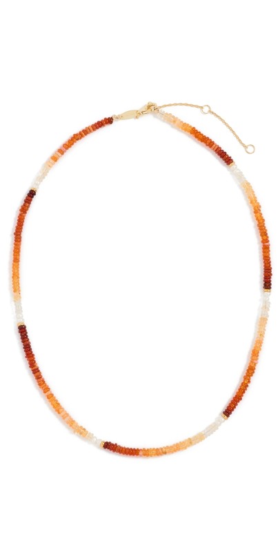 SHASHI Odessa Gemstone Necklace Carnelian/Heish