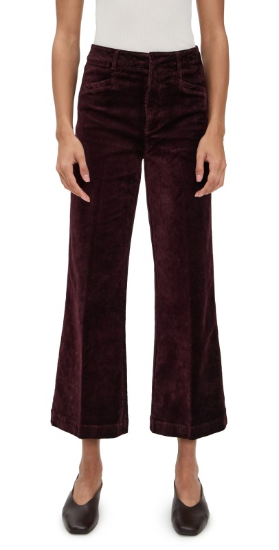 PAIGE Clean Front Anessa Trousers Aubergine