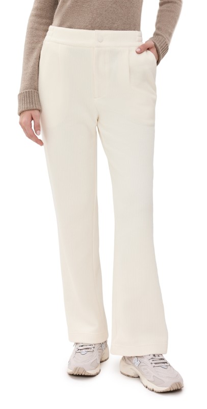 Varley Aberdeen Corduroy Straight Leg Pants Egret