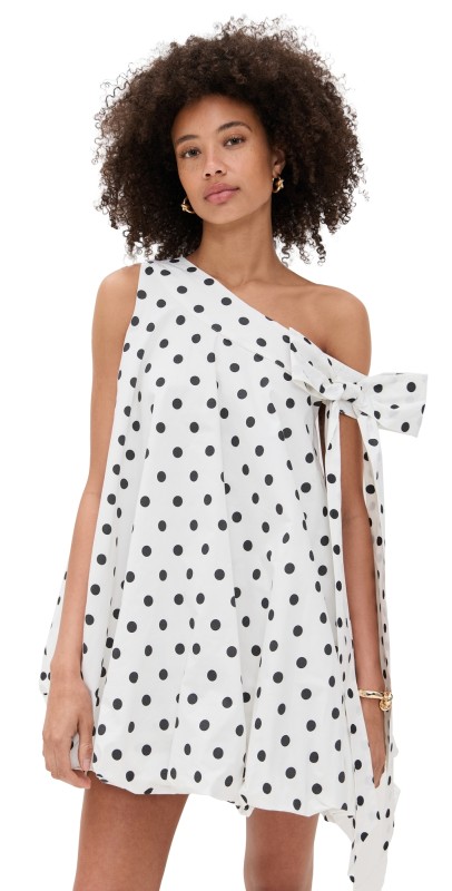 Elexiay Bow Dress Polka Dot