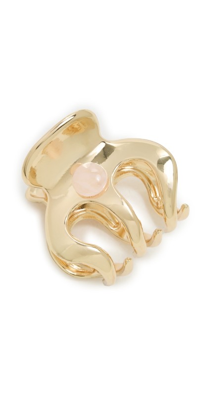 LELET NY Selene Stone Bauble Claw Clip Rose Quartz/Gold