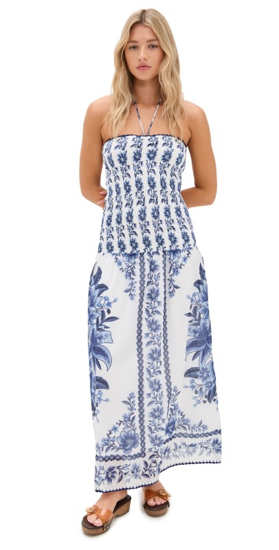 FARM Rio Summer Fruit Scarf Off-White Maxi Dress Off White