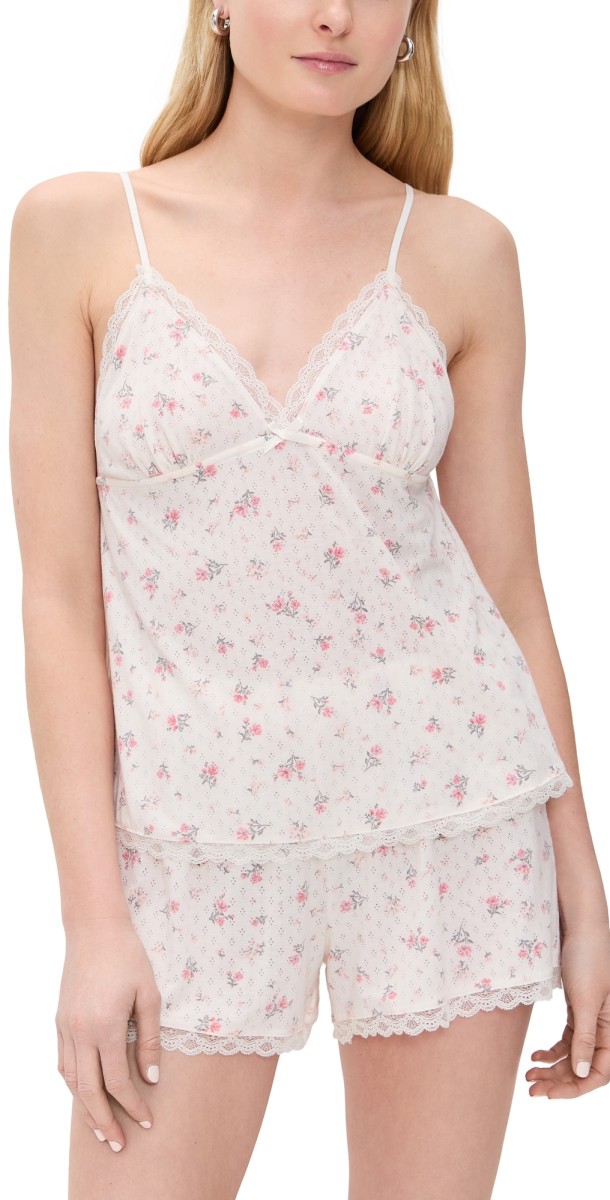 Flora Nikrooz Violet Cami Shorts Pajama Set Ivory