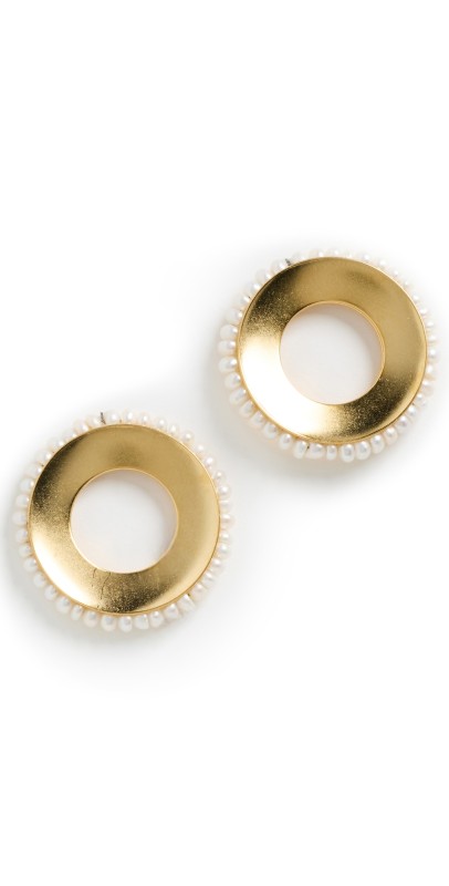 Brinker + Eliza Annabelle Earrings Gold/Pearl