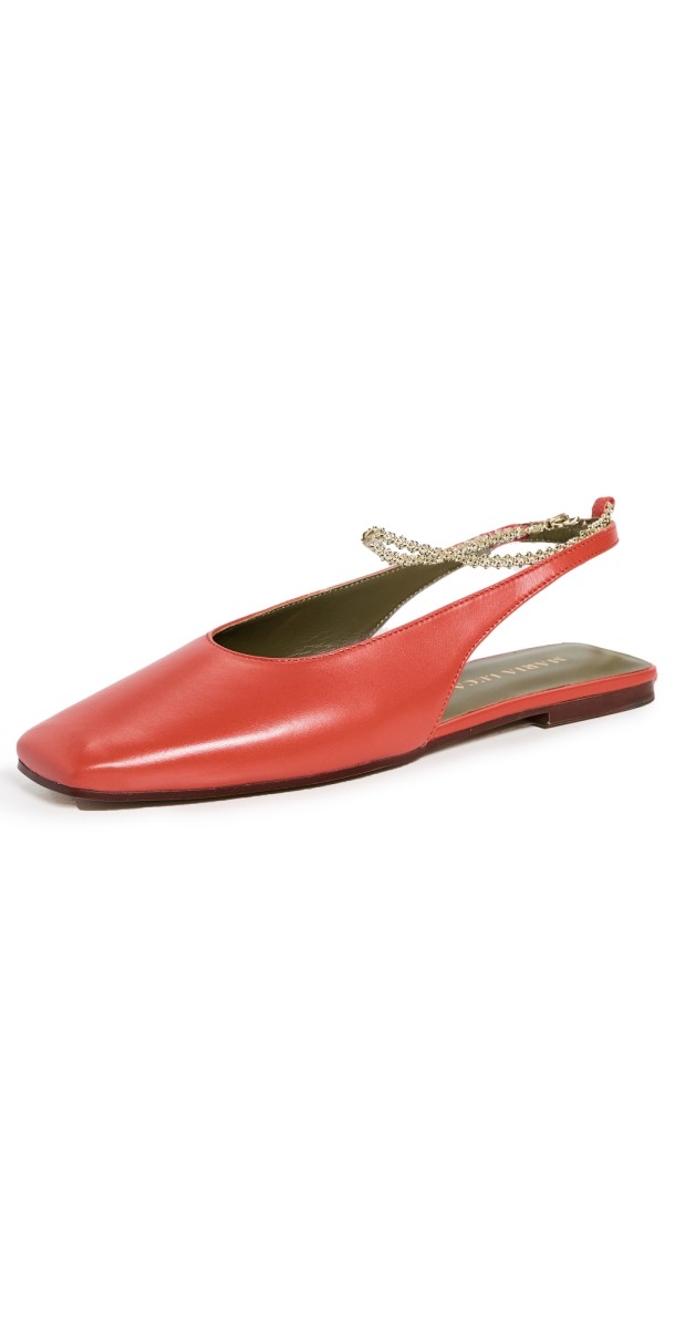 Maria Luca Augusta Sling Back Flats Bright Red