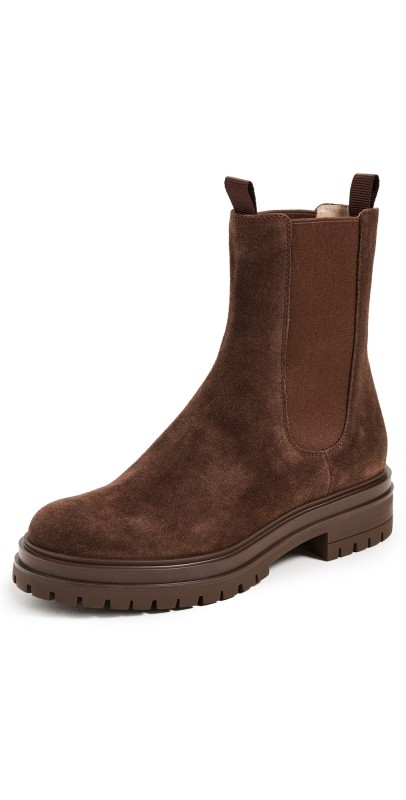 Gianvito Rossi Chester Suede Boots Brown