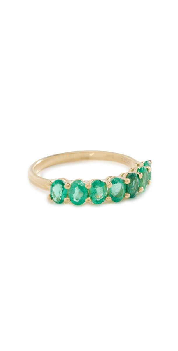 Isa Grutman 18k Half Emerald Eternity Band Yellow Gold