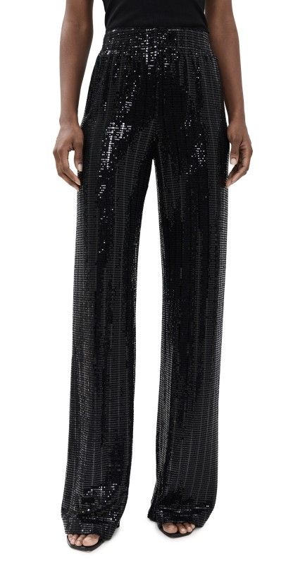 alice + olivia Elba Full Length Pants Black