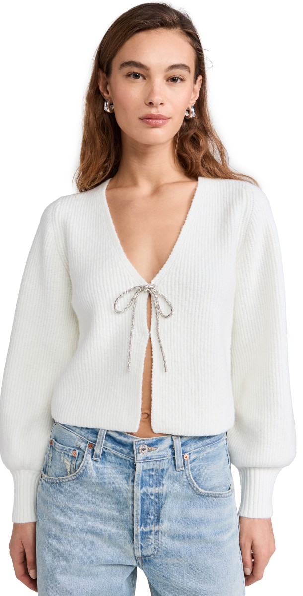 WAYF Wide Sleeve Cardigan Ivory