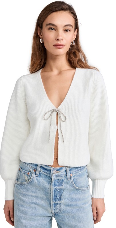 WAYF Wide Sleeve Cardigan Ivory