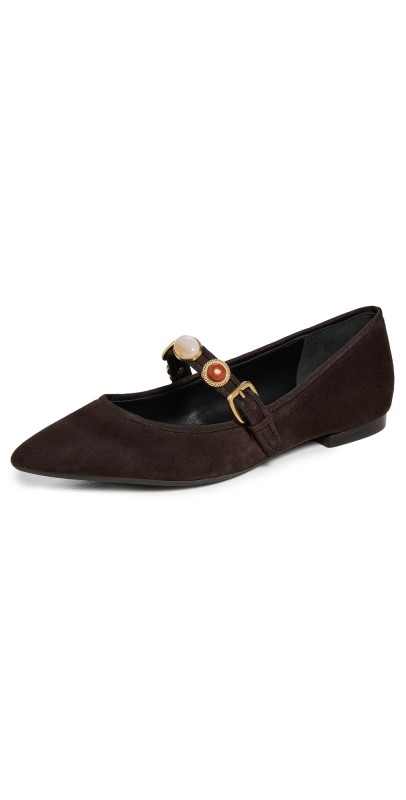 Veronica Beard Selene Charms Flats Espresso