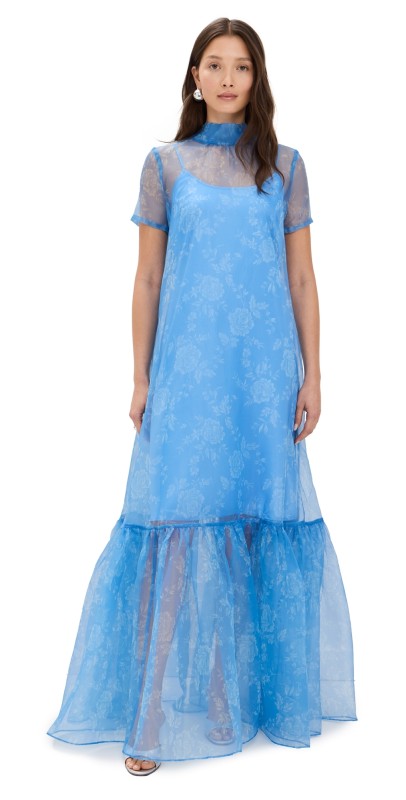 STAUD Calluna Dress Blue Rose