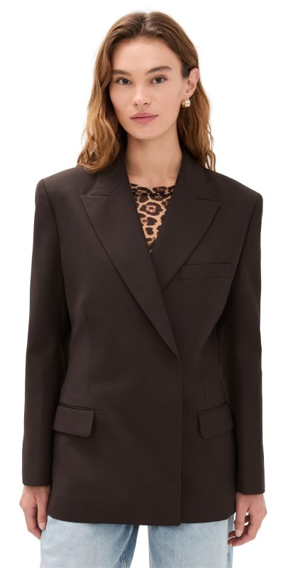 ANINE BING Aretha Blazer Deep Brown