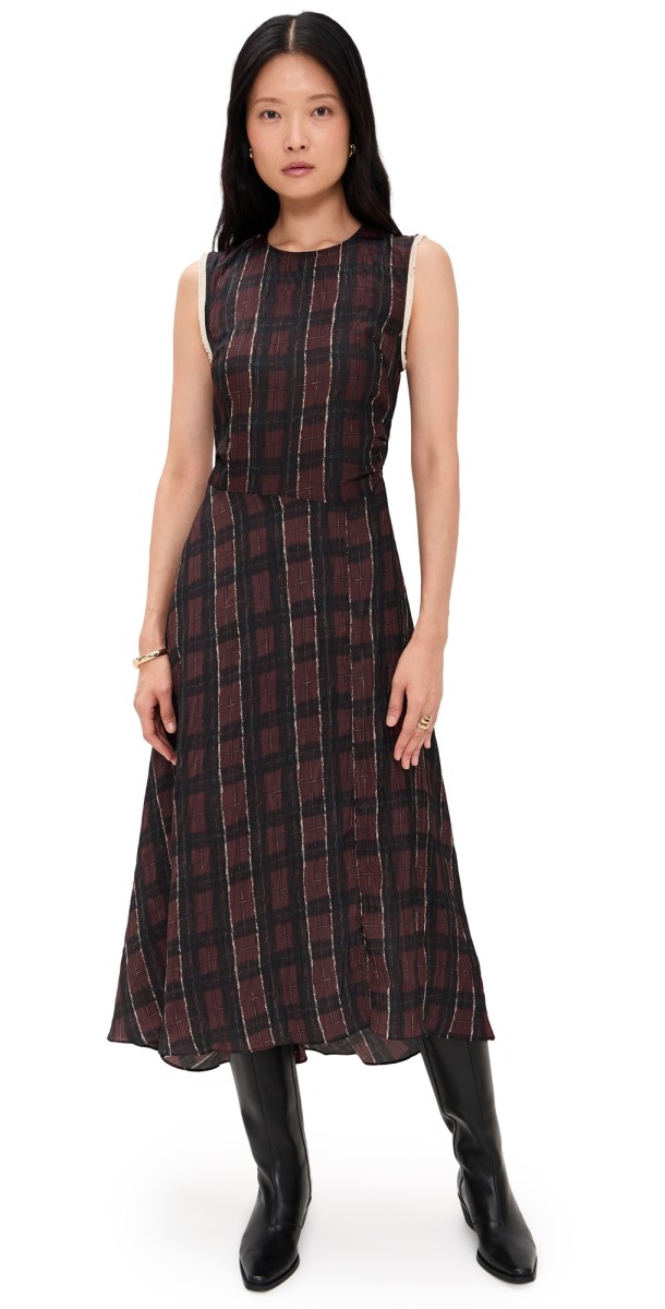 BAUM UND PFERDGARTEN Atina Dress Dark Red Check