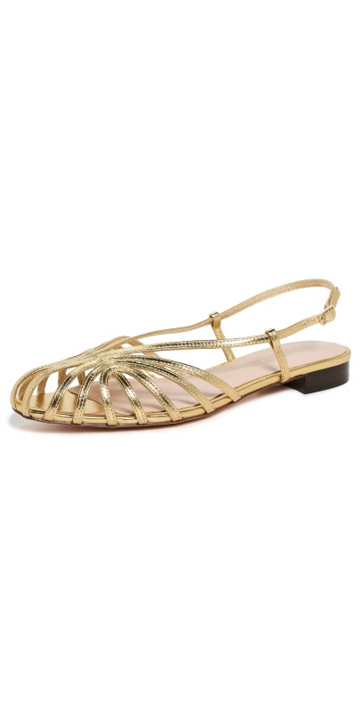 Loeffler Randall Devon Lattice Slingback Sandals Gold