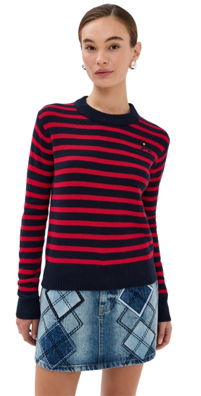 Marc Jacobs Joy Striped Crewneck Navy/Red