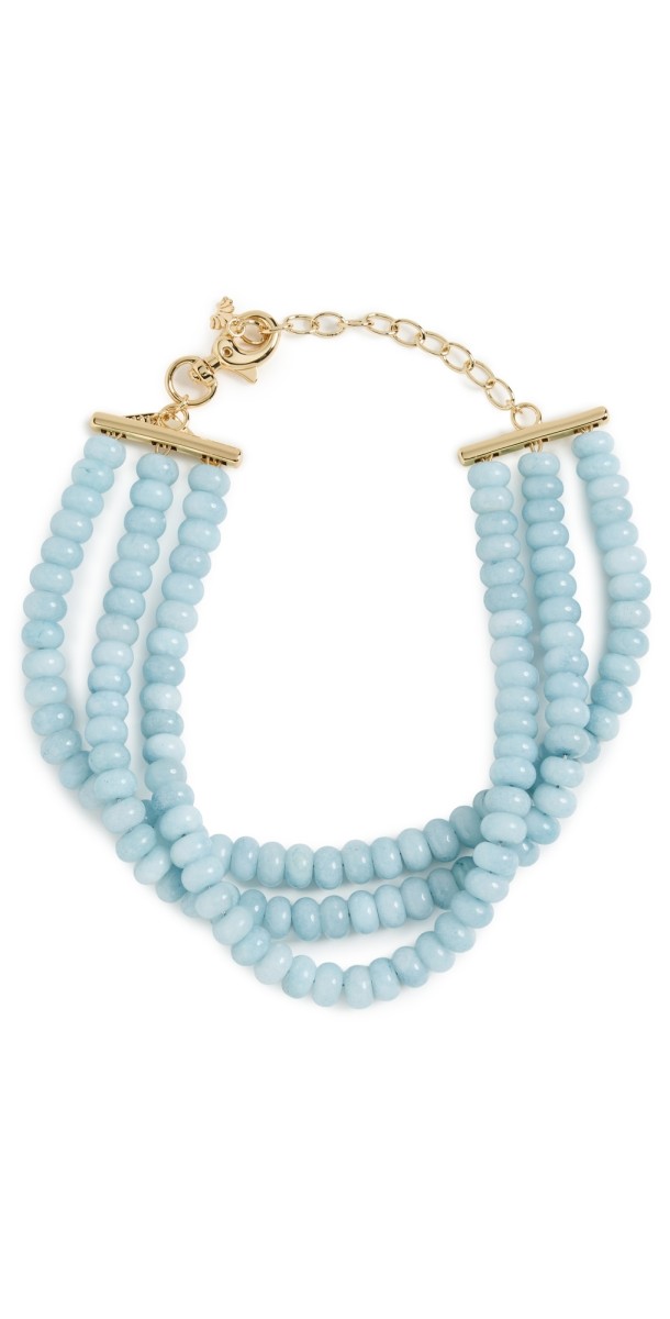Lele Sadoughi Diana Triple Row Choker Blue Aventur