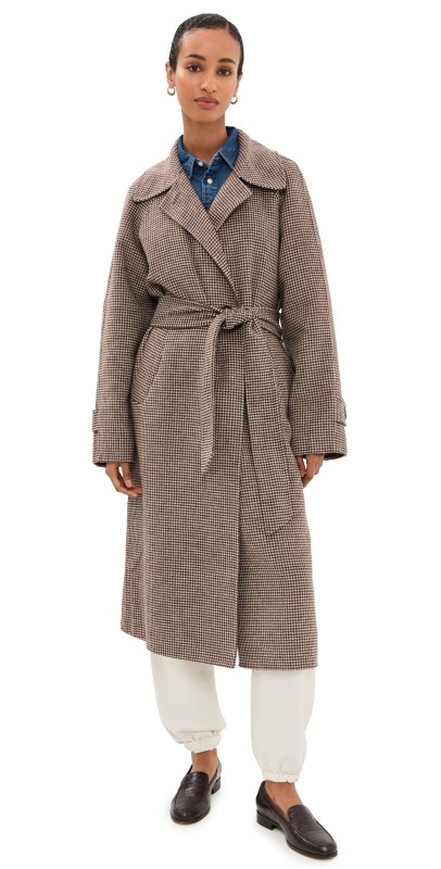 Varley Tomlinson Belted Long Coat Deep Taupe/Sandshell Micro