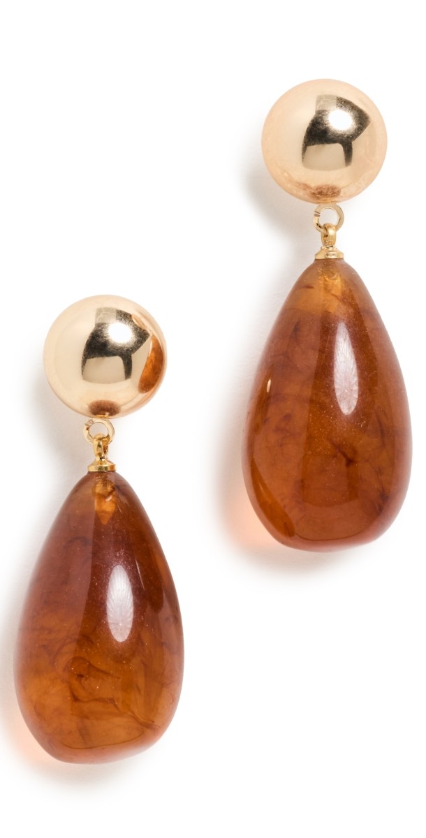SHASHI Stables Lucite Drop Earrings Amber