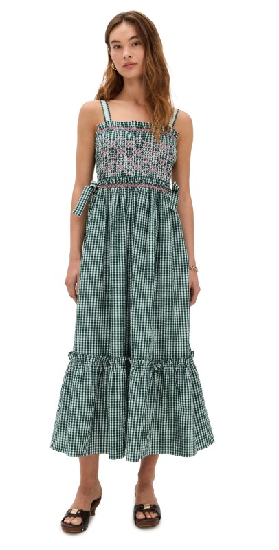 Hunter Bell Larissa Dress Green & White Gingham