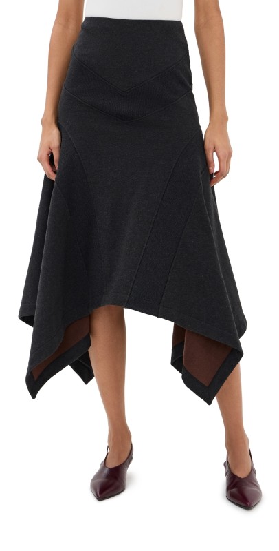 The Attico Midi Skirt Black Fade/Brown
