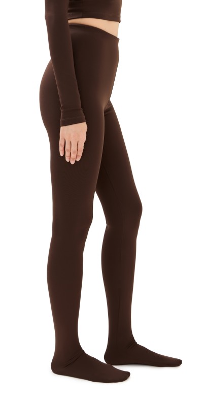 WARDROBE. NYC Opaque Tights Dark Brown