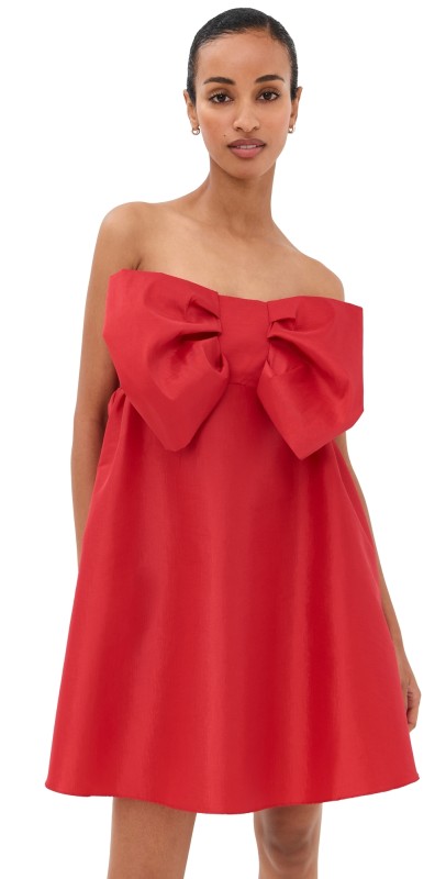 Kika Vargas Tammy Taffeta Dress Red