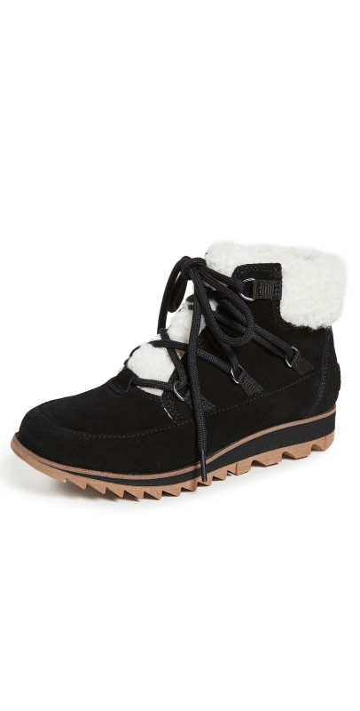 Sorel Harlow Lace Up Cozy Booties Black/Gum