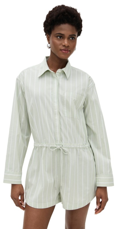 Pistola Denim Amelie Romper Pistachio Stripe