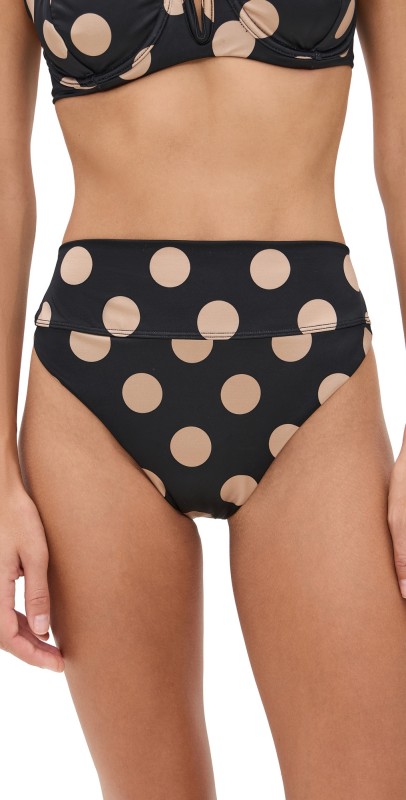 Beach Riot Highway Bikini Bottoms Midnight Polka Dot