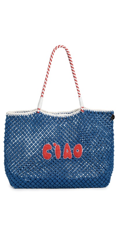 Clare V. L'Ete Tote Cobalt w/ Poppy & Cream Ciao