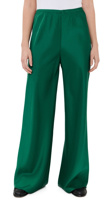 La Ligne Satin Colby Pants Emerald