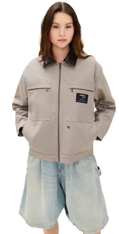 HOMMEGIRLS Work Jacket Grey Canvas