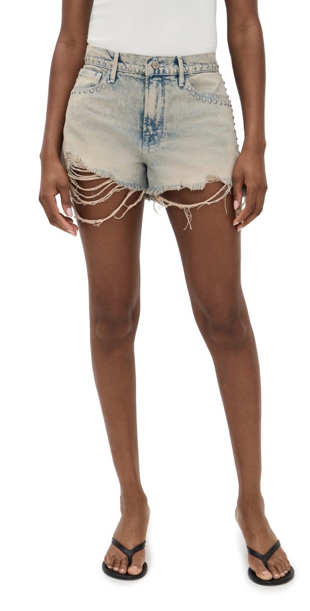 Good American Good 90s Studded Shorts Indigo784