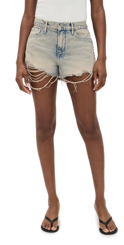 Good American Good 90s Studded Shorts Indigo784
