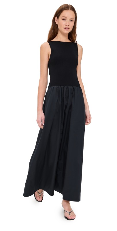 St. Agni Bateau Cut Out Dress Black