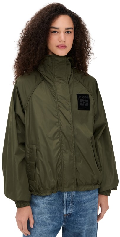 GANNI Flyweight Nylon Jacket Kalamata