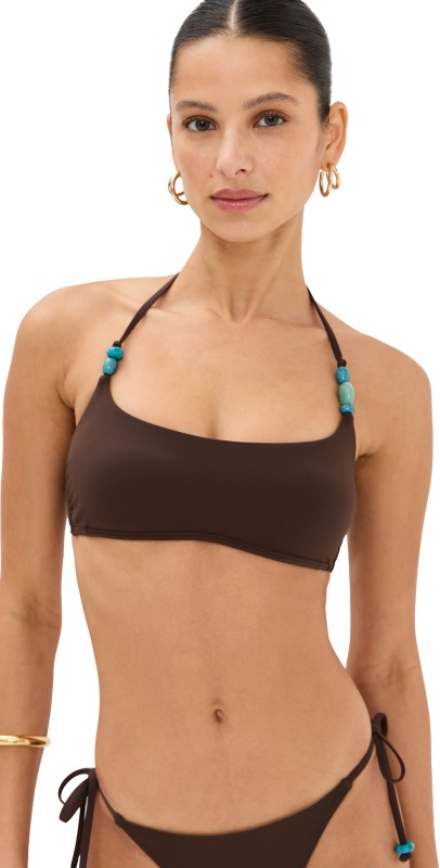 STAUD Laird Bikini Top Dark Chocolate