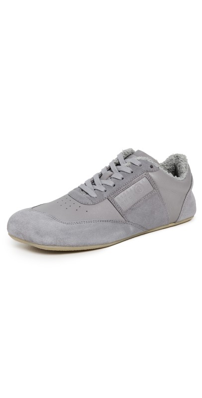 MM6 Maison Margiela Leather Sneakers Silver Filigree