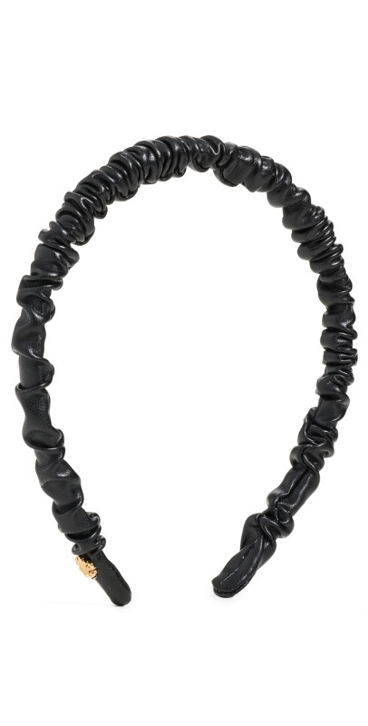 Lele Sadoughi Jessie Faux Leather Headband Jet 001