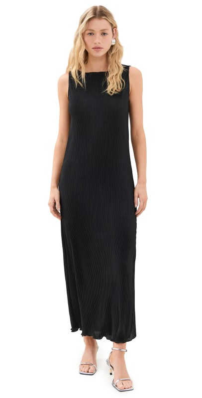Z Supply Gatsby Plisse Dress Black