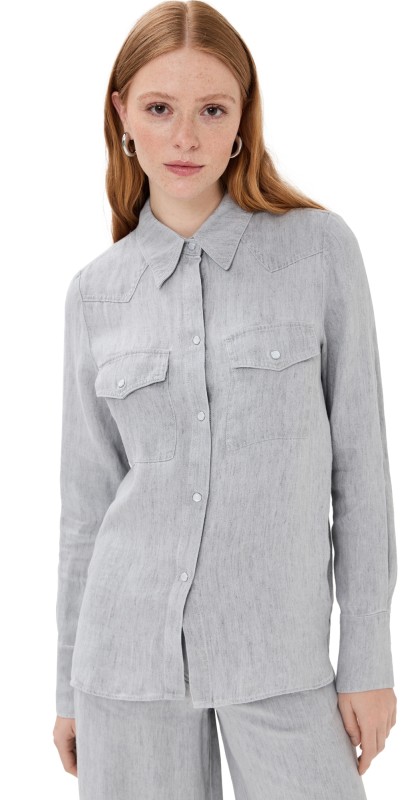 TWP Rancher's Daughter Shirt Light Heather Grey