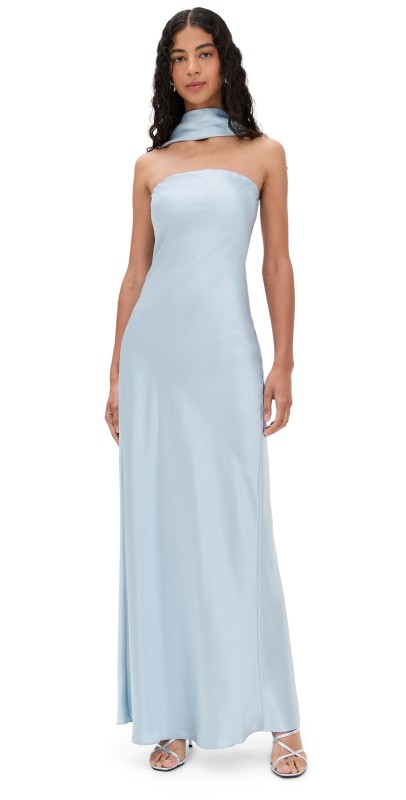 MISHA The Lilia Satin Dress Dove
