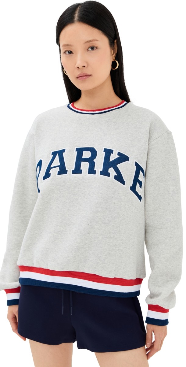 PARKE Vintage Varsity Crew Sweatshirt Grey
