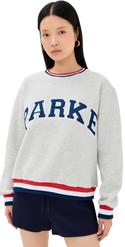 PARKE Vintage Varsity Crew Sweatshirt Grey