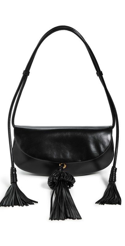 Ulla Johnson Paloma Tassel Flap Bag Noir