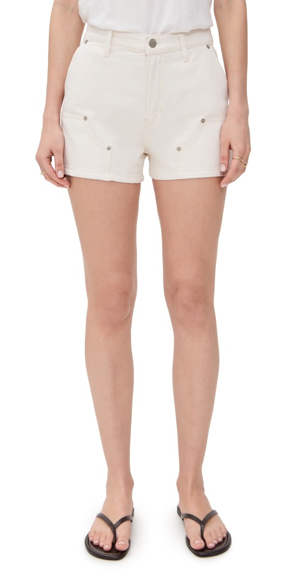 Reformation Blake High Rise 3 Utility Jean Shorts Fior Di Latte