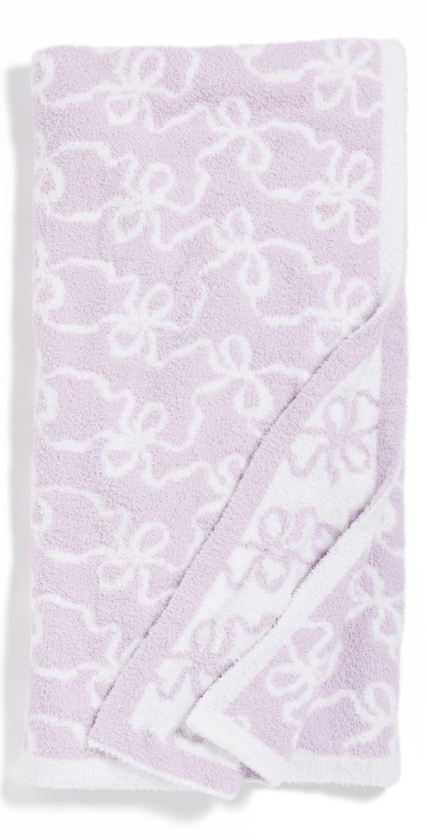 LoveShackFancy Teddy Bow Blanket Orchid Bloom