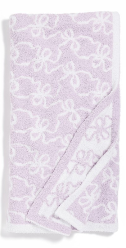 LoveShackFancy Teddy Bow Blanket Orchid Bloom