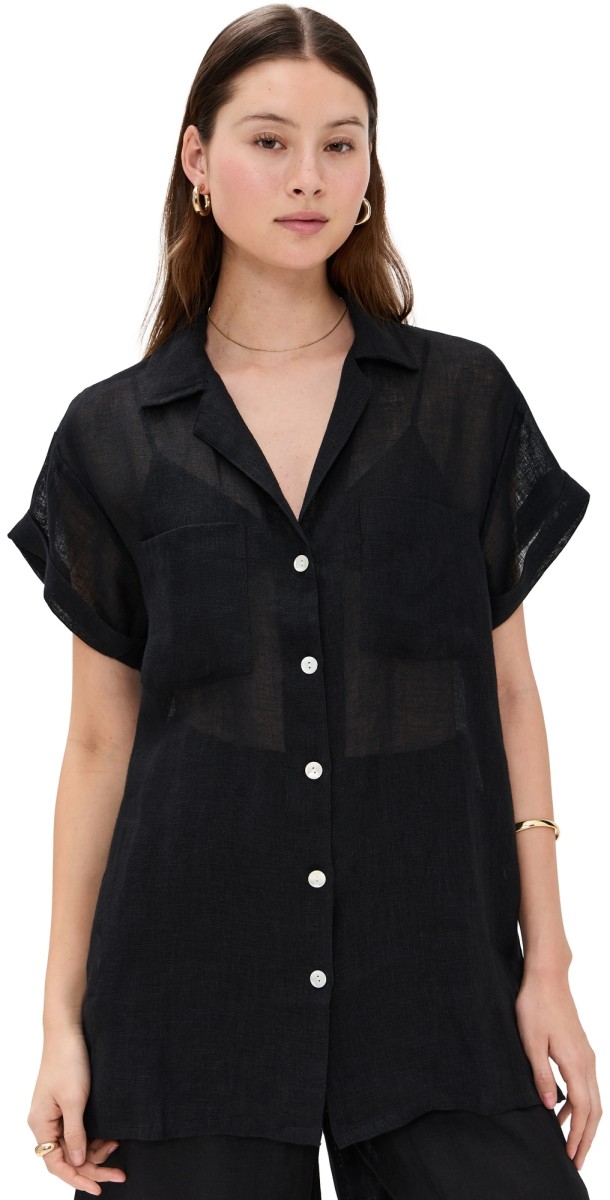 Vitamin A Playa Pocket Blouse Black